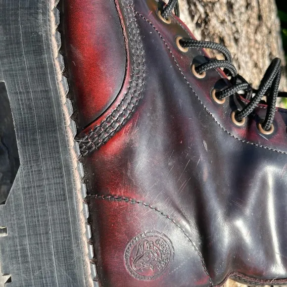 Black and Brown Combat Moto Boots with Steel Toe