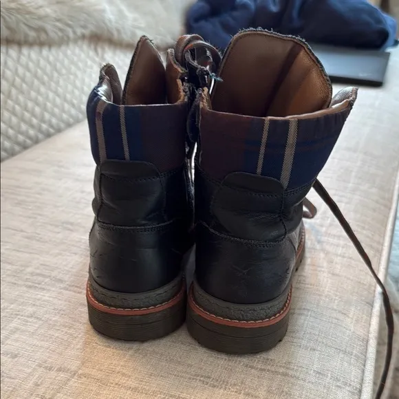 Black and Brown Lace-Up Boots