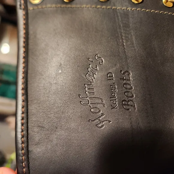 Black and Gold Rugged Leather Boots
