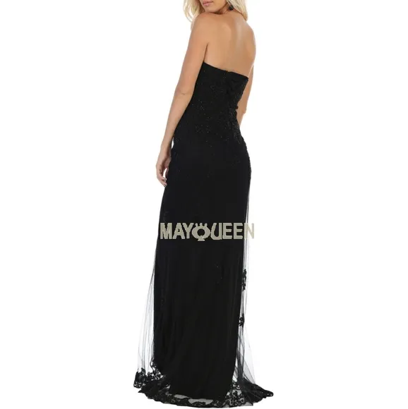 Black Formal dress,prom party bridesmaids pageant mother of the bride