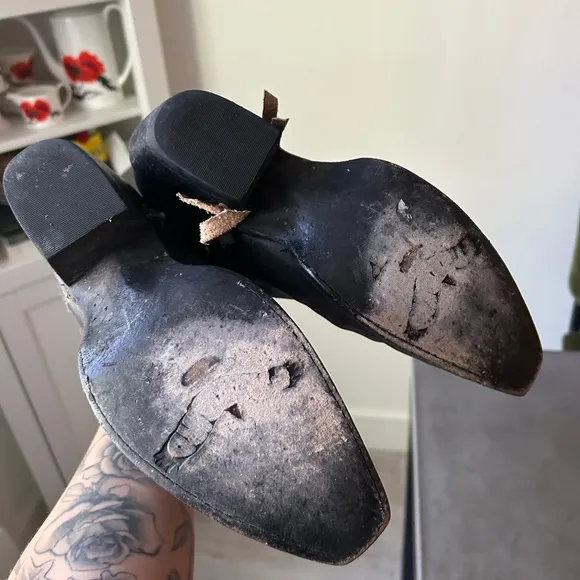 Black Leather Western Boots