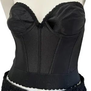 Black strapless corset bra  34B  Carnival  1970's