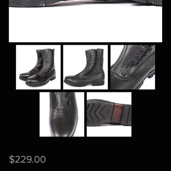 Black Tactical Boots with High-Top Design