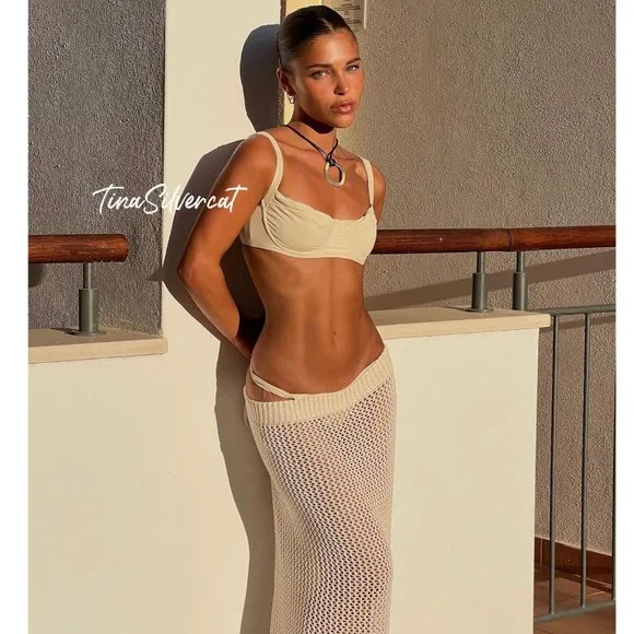 BLOGGER'S FAVE! Zara Crochet Skirt Ecru NWT