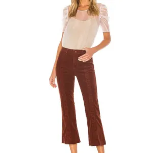 Blue AG Quinne High-Rise Paneled Cropped Flare Jeans