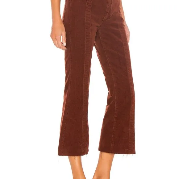 Blue AG Quinne High-Rise Paneled Cropped Flare Jeans
