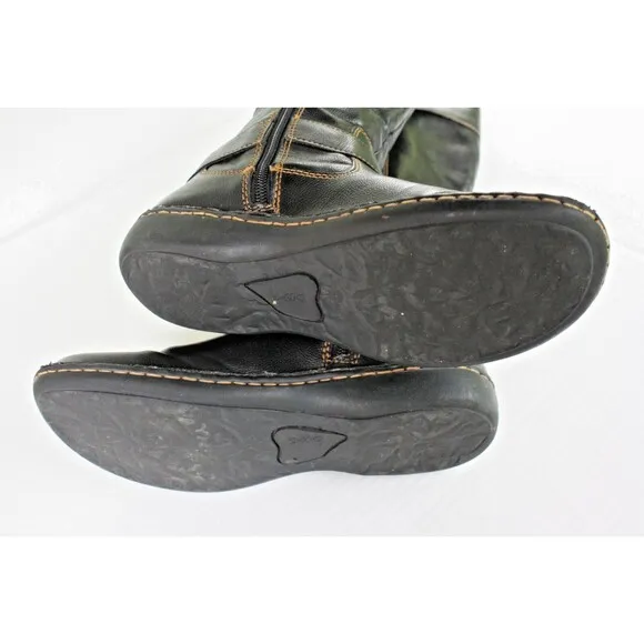 BOC BORN Boots Womens sz 8.5 Black Pebbled Leather Tall Flat*READ
