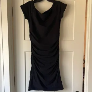 BODEN Elegant Black Ruched Bodicon Dress LBD NWOT