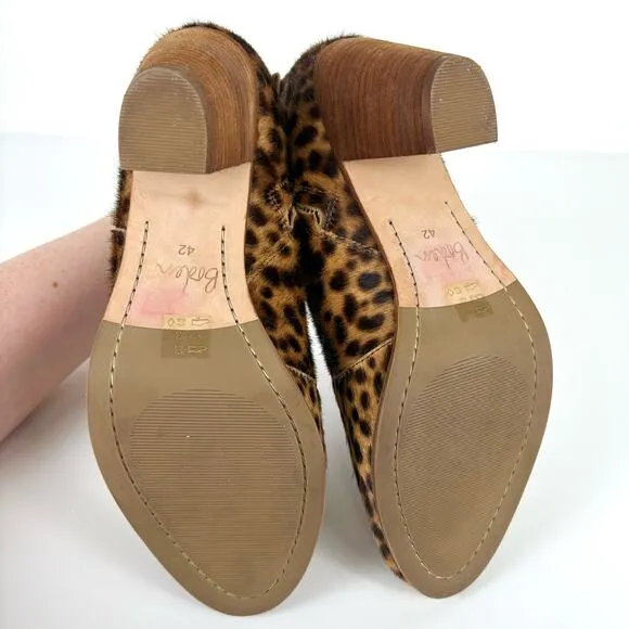 Boden Hoxton Leopard Calf Hair Ankle Boots Size EU 42 US 10.5 Contemporary Fall