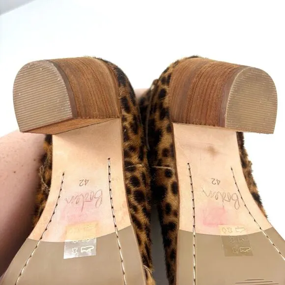 Boden Hoxton Leopard Calf Hair Ankle Boots Size EU 42 US 10.5 Contemporary Fall