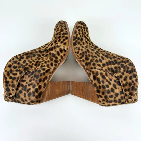Boden Hoxton Leopard Calf Hair Ankle Boots Size EU 42 US 10.5 Contemporary Fall