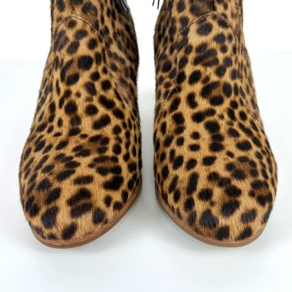 Boden Hoxton Leopard Calf Hair Ankle Boots Size EU 42 US 10.5 Contemporary Fall