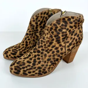 Boden Hoxton Leopard Calf Hair Ankle Boots Size EU 42 US 10.5 Contemporary Fall