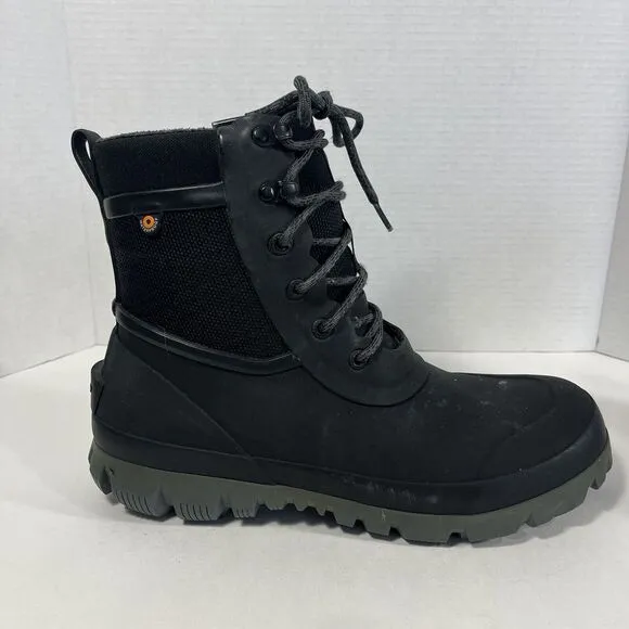 BOGS ARCATA LACE Black Rubber‎ Waterproof Snow Outdoor Winter Boots Men's 11