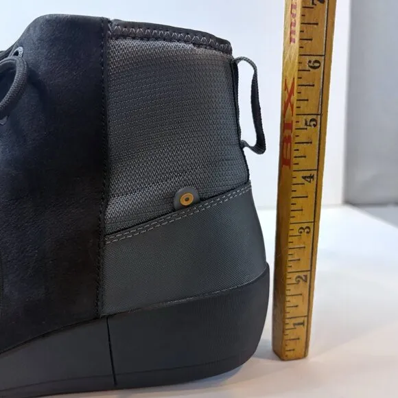 Bogs Womens Vista Rugged Zip Up Lace Up Wedge Boots Sz 8 Black Nubuck Waterproof