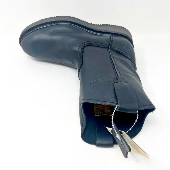 Bonanza 10&quot; Wellington Goodyear Welt Black Leather Mens Work Boots BAT 102