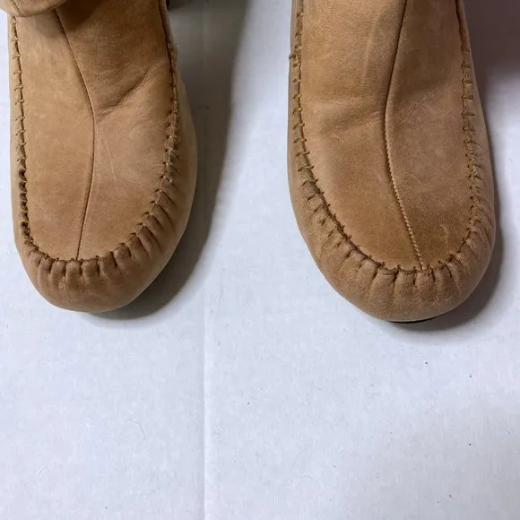 Born 7.5 Leather Banbury Suede Heeled Fringe Boots