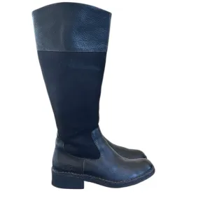 Born Baret II black, tall, leather suede zip up boots 7.5 W3359