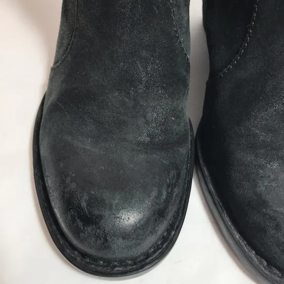 Born Black Distressed Suede Leather Ankle Booties Size 7M