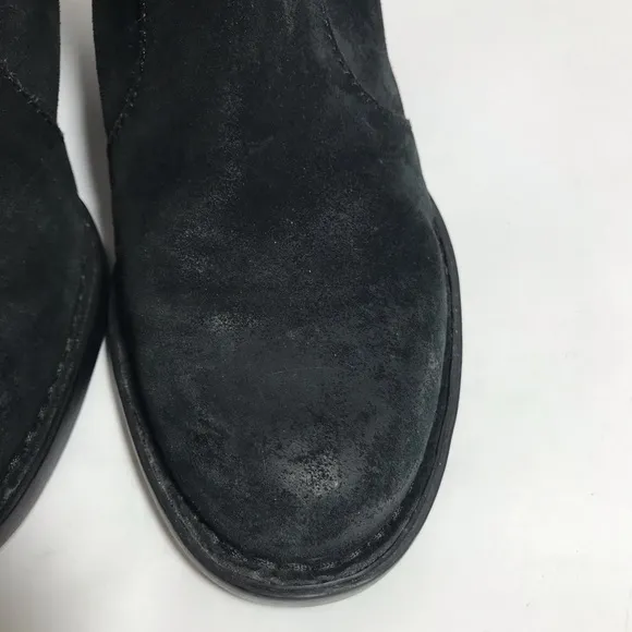 Born Black Distressed Suede Leather Ankle Booties Size 7M