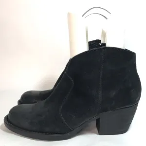 Born Black Distressed Suede Leather Ankle Booties Size 7M