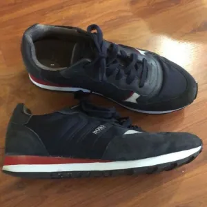 BOSS Hugo Boss mixed material trainers Leather suede nylon size 42 (9)￼