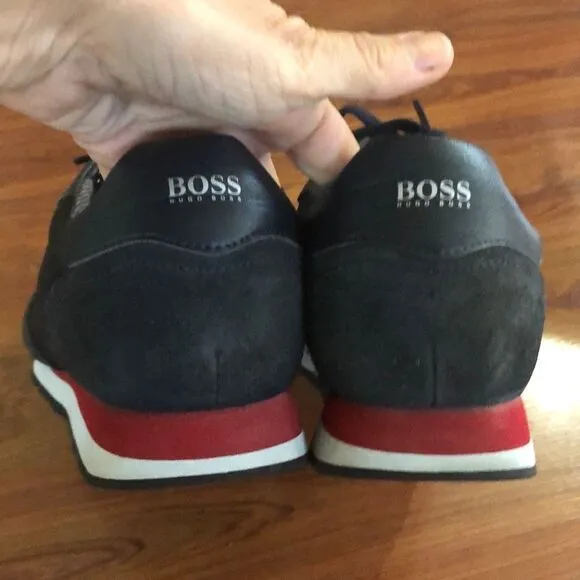BOSS Hugo Boss mixed material trainers Leather suede nylon size 42 (9)￼
