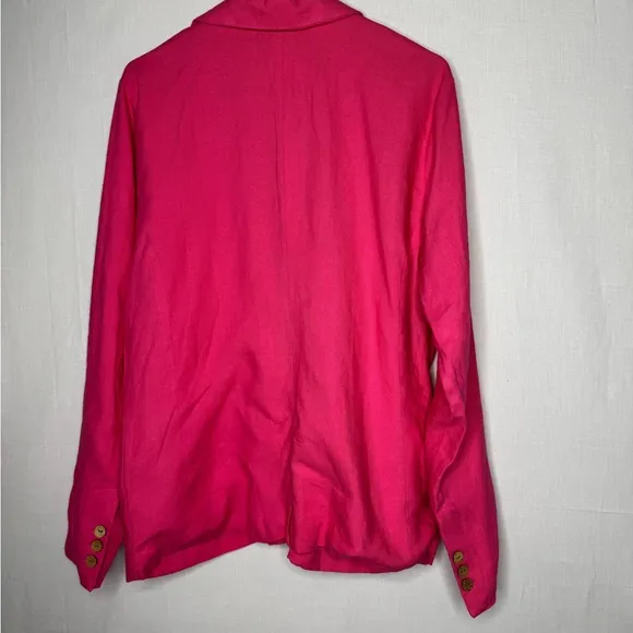 Boston Proper Linen Blend Single Breasted Pink Blazer NWT Office Siren Casual