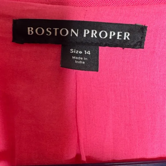 Boston Proper Linen Blend Single Breasted Pink Blazer NWT Office Siren Casual