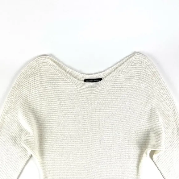 Boston Proper White Slouchy Sweater
