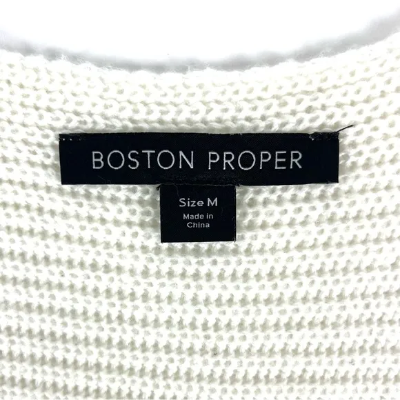Boston Proper White Slouchy Sweater
