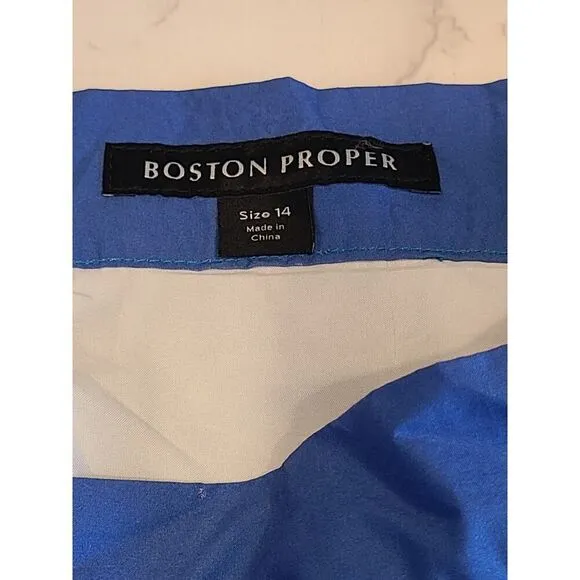 Boston Proper Lightweight Cotton Skirt, Seascape Yacht Sailboat Print | 14 NWT