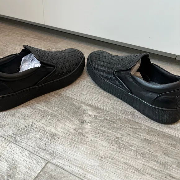 Bottega Veneta Woven Leather Slip-On Sneakers Italian Black Italy/EU 38 = US 8