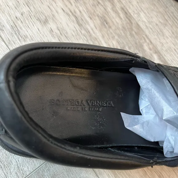 Bottega Veneta Woven Leather Slip-On Sneakers Italian Black Italy/EU 38 = US 8