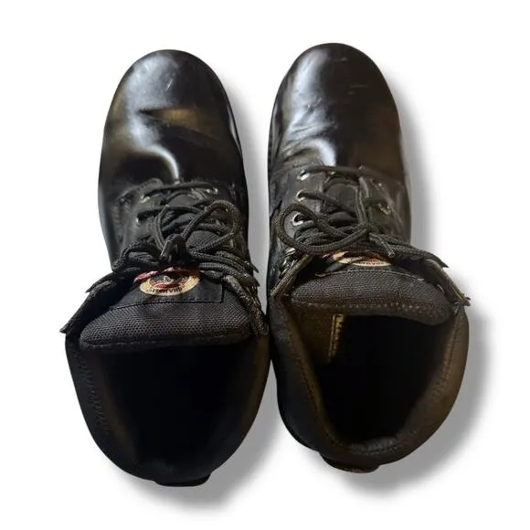 Brahma Boots Steel Toe Work Boots Mens Black Leather Lug Sole Size 11W