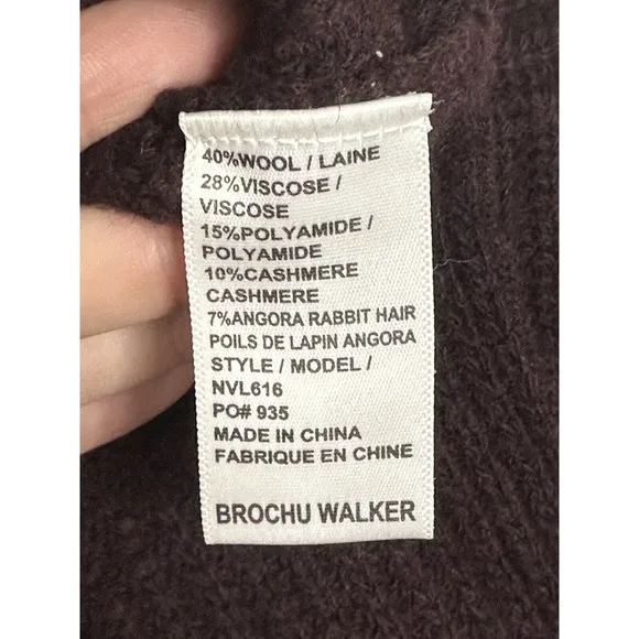 Brochu Walker Size XS Sweater Thandee Ribbed Boat Asymmetrical Vent Wool