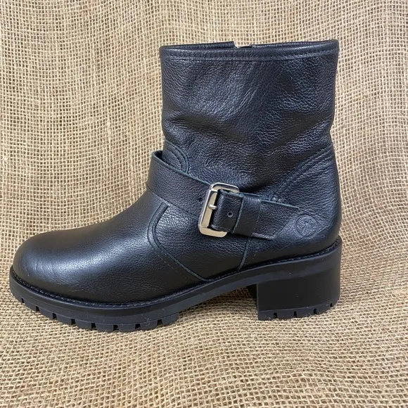 Bronx Booties Ankle Boots Biker Zip platform  Women 's Size 5 EU 38