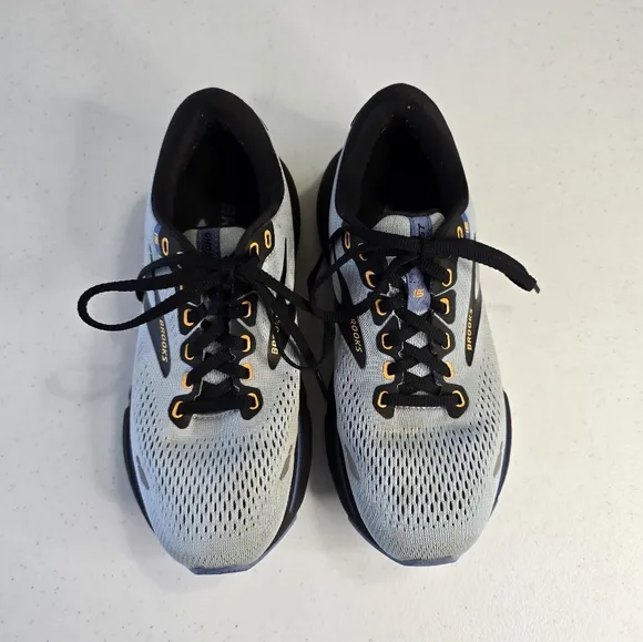 Brooks Ghost 15 Running Shoes Light Blue Black Yellow Women's 6.5 Outdoor