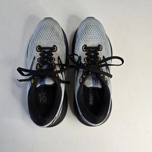 Brooks Ghost 15 Running Shoes Light Blue Black Yellow Women's 6.5 Outdoor