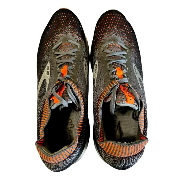 Brooks Levitate 2 Mens Black Gray Orange Running Shoes  1102901D026  Size 12 D