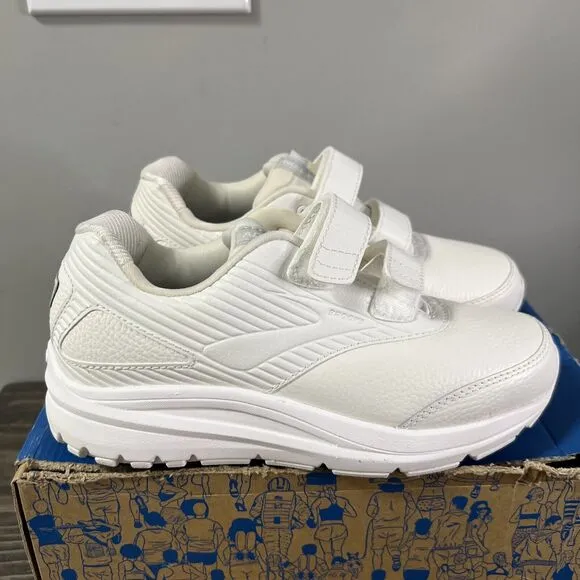 Brooks Women's Size 7 D Wide Addiction Walker 2  Shoes Sneaker Triple White