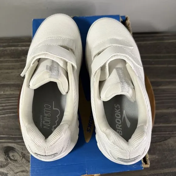 Brooks Women's Size 7 D Wide Addiction Walker 2  Shoes Sneaker Triple White