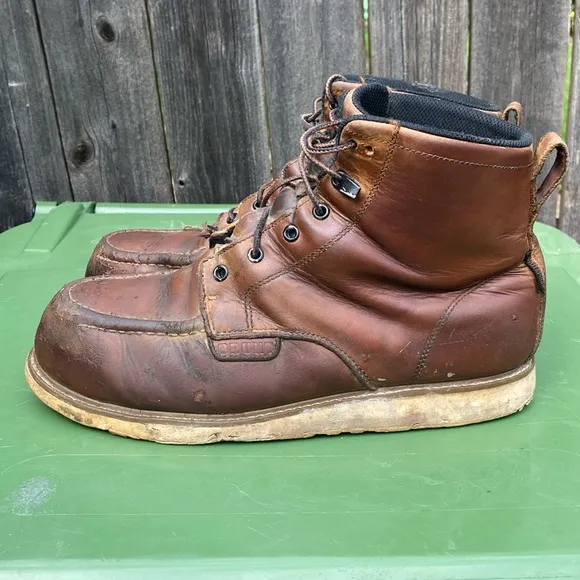 Brunt Marin Conp Toe Work Boots Men’s Size 11 Lace Up Brown Leather Moc Toe GUC