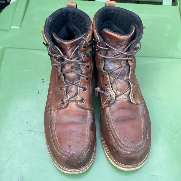 Brunt Marin Conp Toe Work Boots Men’s Size 11 Lace Up Brown Leather Moc Toe GUC