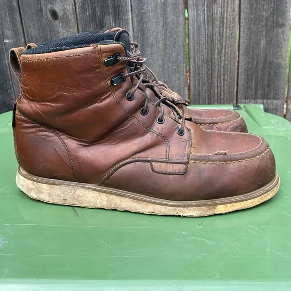 Brunt Marin Conp Toe Work Boots Men’s Size 11 Lace Up Brown Leather Moc Toe GUC