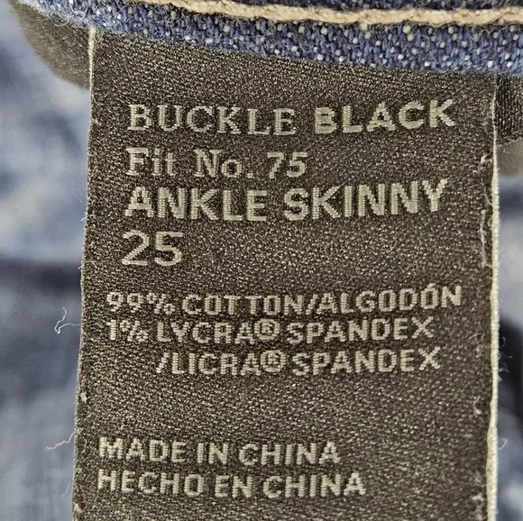 Buckle black ankle skinny jeans size 25