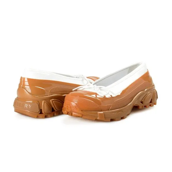 Burberry Women's &quot;Linford&quot; Leather Rubber Flat Ballet Shoes