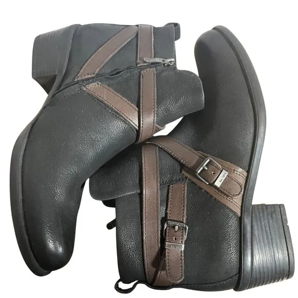 Bussola Alessia Black Ankle Boots Womens Size 39 EU 8.5 US