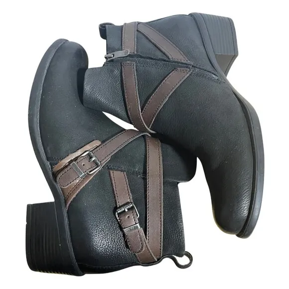 Bussola Alessia Black Ankle Boots Womens Size 39 EU 8.5 US