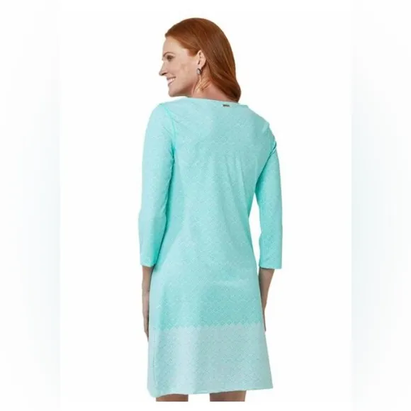 Cabana Life Womens Bora Bora Shift Dress Mint Green Aqua Sz XL swim cover pocket